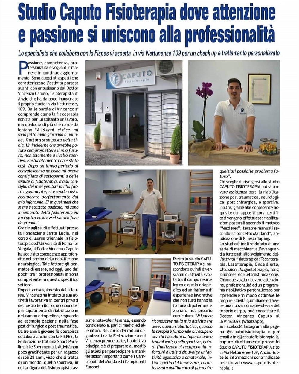 Dott. Vincenzo Caputo - Studio di Fisioterapia in Anzio